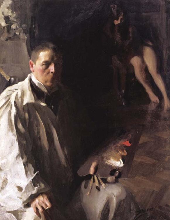 Anders Zorn Self-Portrait with Model Sweden oil painting art
